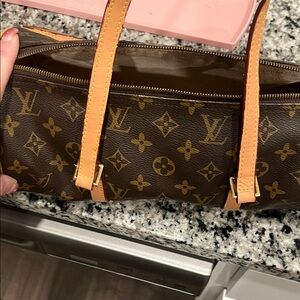 Louis Vuitton Brown and Tan Monogram Shoulder Bag